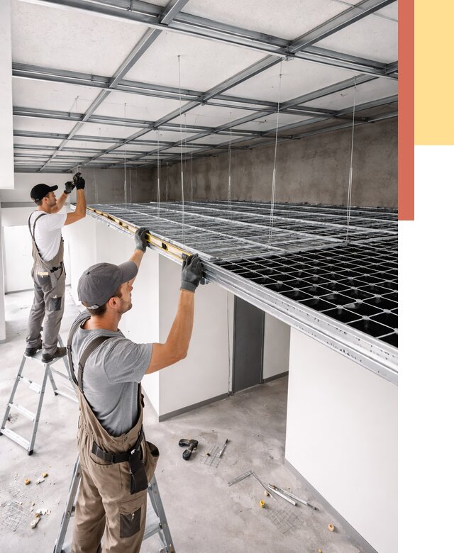 Монтаж потолка грильято в Норильске от 467 руб./м² — быстрая сборка под ключ | ОТДЕЛОЧНИК-Нрл