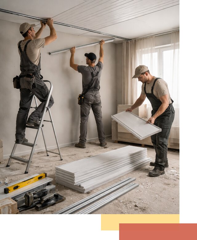 Монтаж потолка из ПВХ панелей в Норильске оперативно и качественно