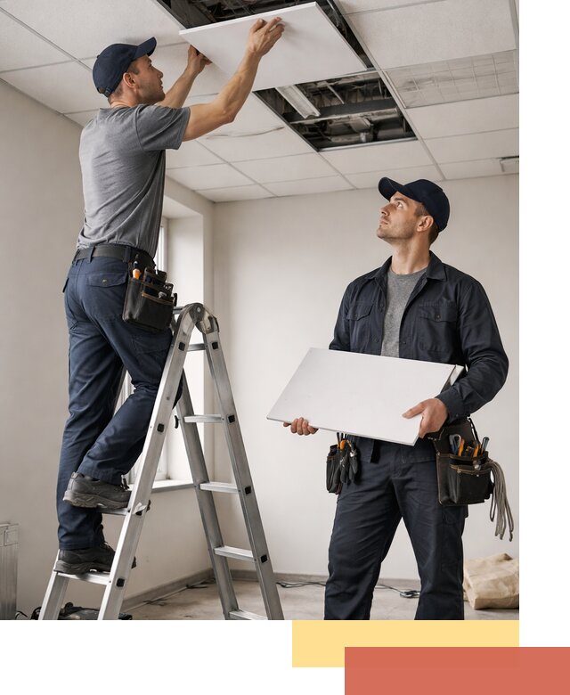 Обслуживание подвесного потолка в Норильске — ремонт и чистка