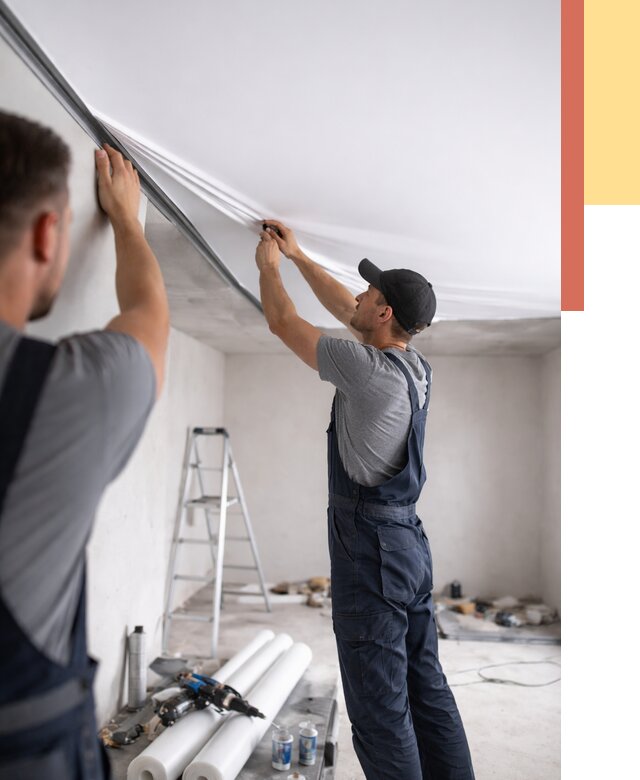 Монтаж матового натяжного потолка в Норильске от 4673 руб./м² — быстро и недорого | ОТДЕЛОЧНИК-Нрл