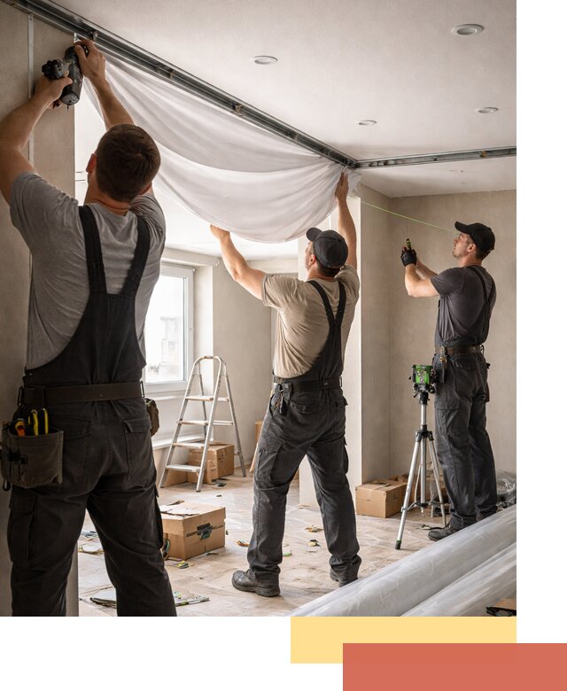 Монтаж парящего натяжного потолка под ключ в Норильске