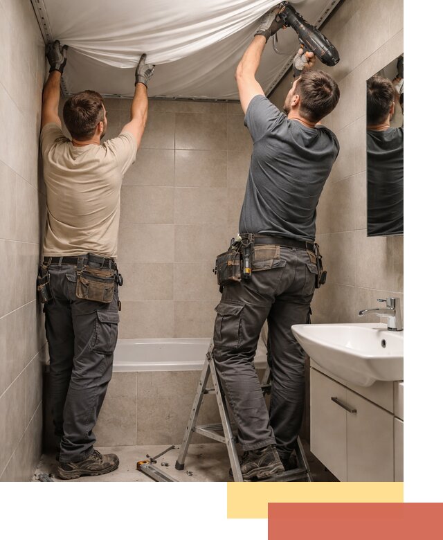 Монтаж натяжного потолка в ванной в Норильске быстро и качественно