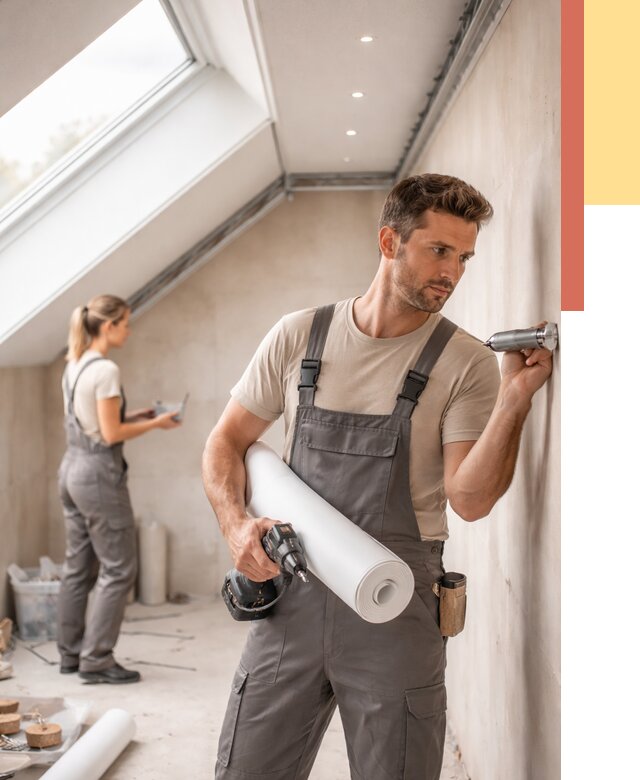 Монтаж натяжного потолка на мансарде в Норильске от 3635 руб. | ОТДЕЛОЧНИК-Нрл