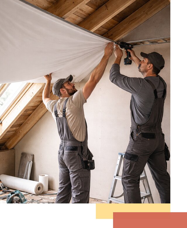 Монтаж натяжного потолка в мансарде в Норильске