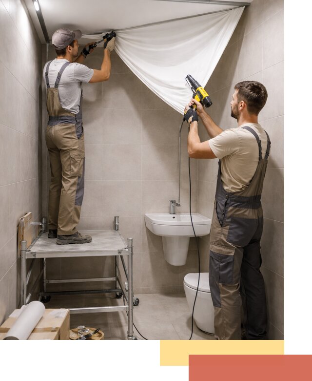 Монтаж натяжного потолка в санузле в Норильске