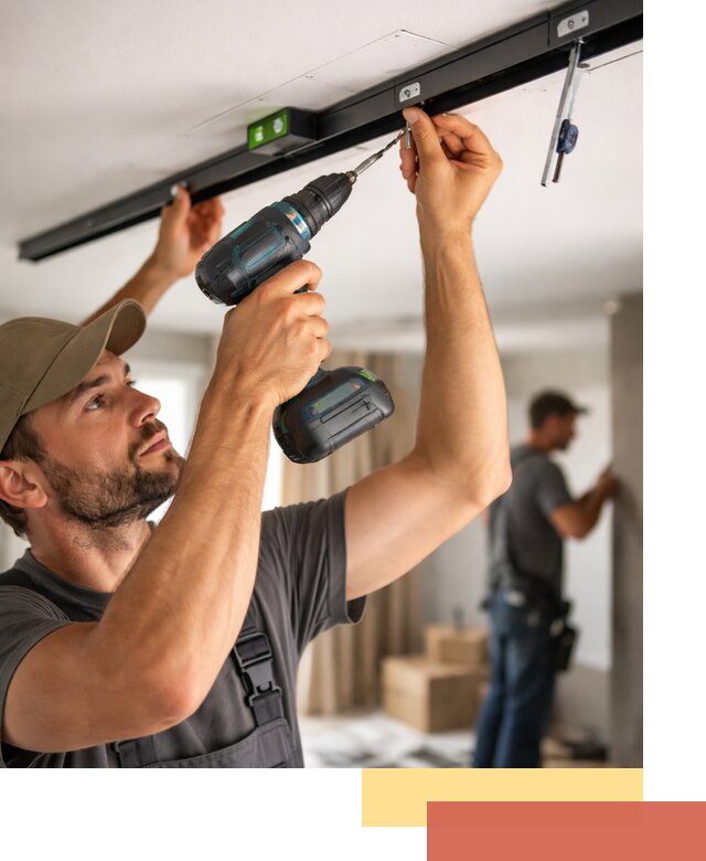 Установка трековых светильников в натяжной потолок в Норильске