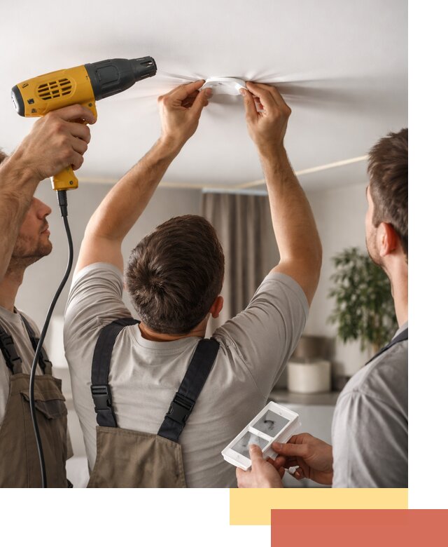 Ремонт прокола полотна натяжного потолка в Норильске