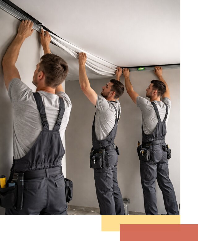 Теневые натяжные потолки в Норильске: монтаж и отделка быстро и качественно