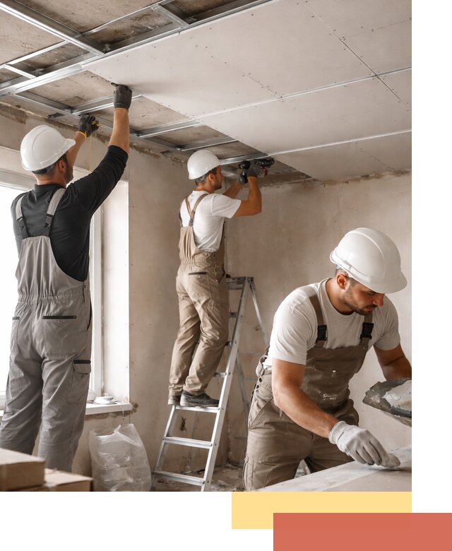 Одноуровневый потолок из гипсокартона в Норильске — монтаж и отделка