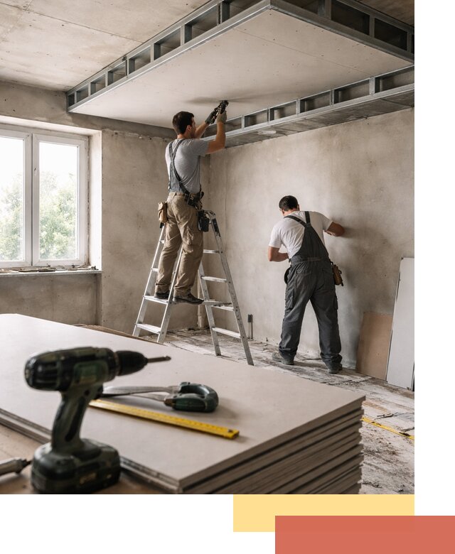 Двухуровневый потолок из гипсокартона в Норильске