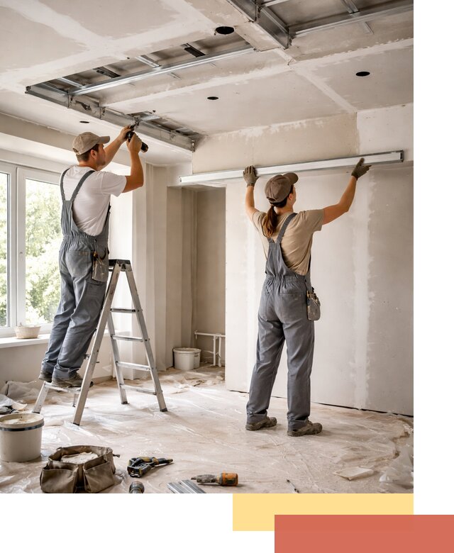 Монтаж многоуровневого потолка из гипсокартона в Норильске