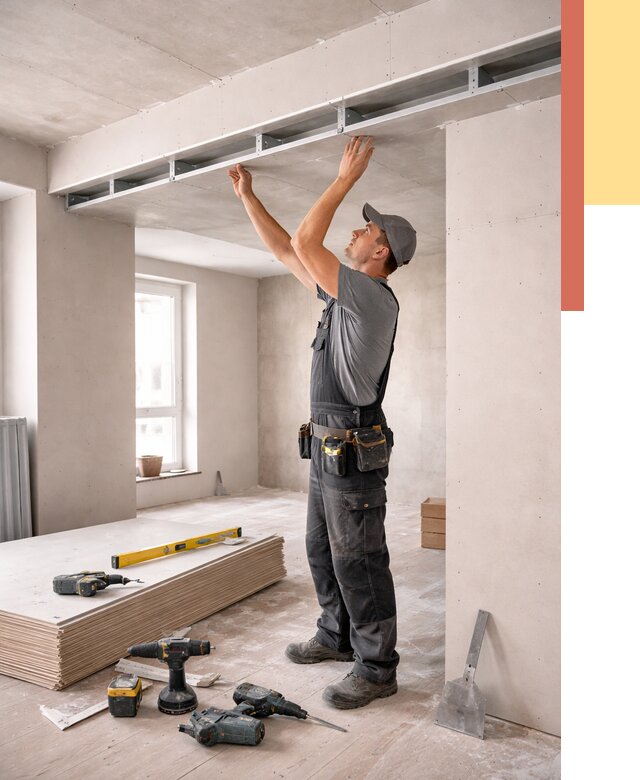 Потолок из гипсокартона с нишей в Норильске от 1298 руб. под ключ | ОТДЕЛОЧНИК-Нрл