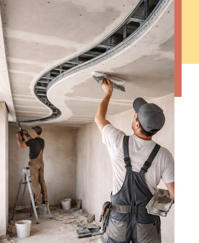 Криволинейный потолок из гипсокартона в Норильске от 2181 руб./м2 | ОТДЕЛОЧНИК-Нрл