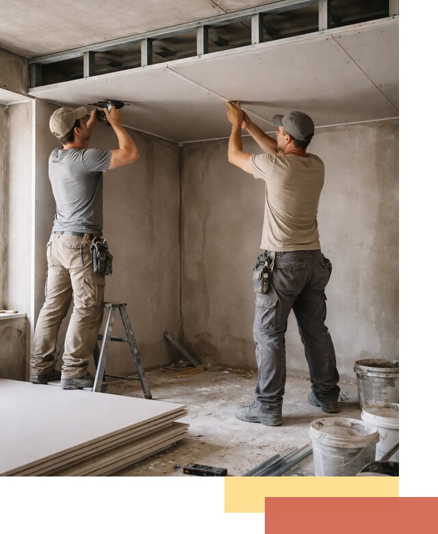 Короб из гипсокартона на потолке под ключ в Норильске