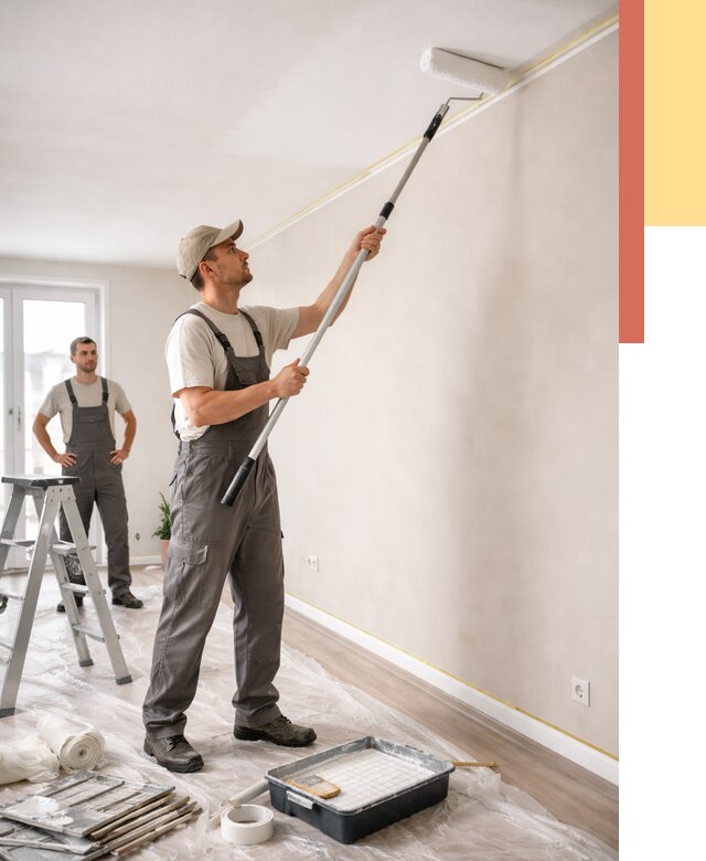 Покраска потолка из гипсокартона в Норильске от 4673 руб./м2 — услуги под ключ | ОТДЕЛОЧНИК-Нрл