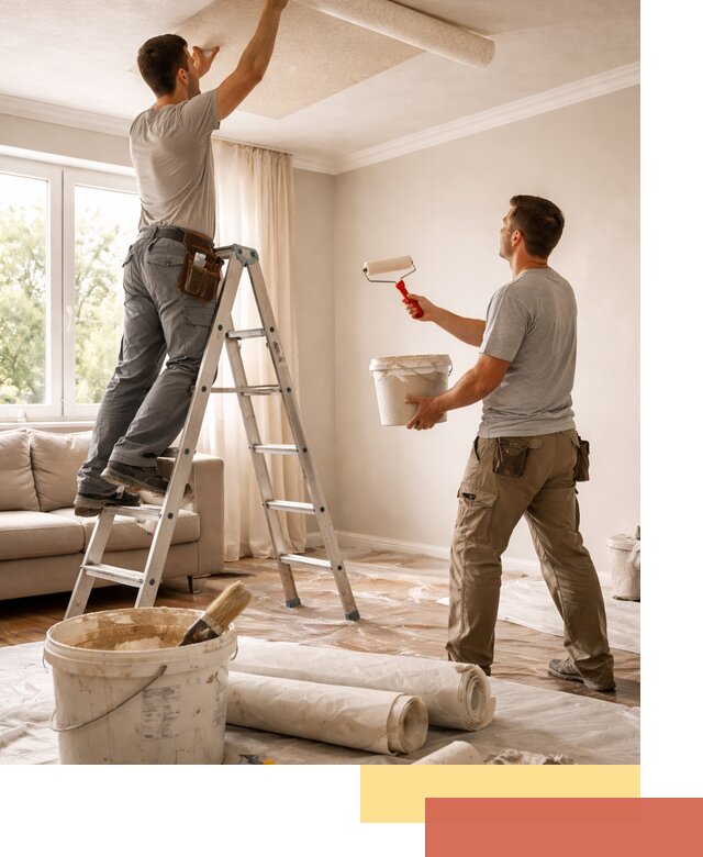 Поклейка обоев на потолок в Норильске — качественно и быстро