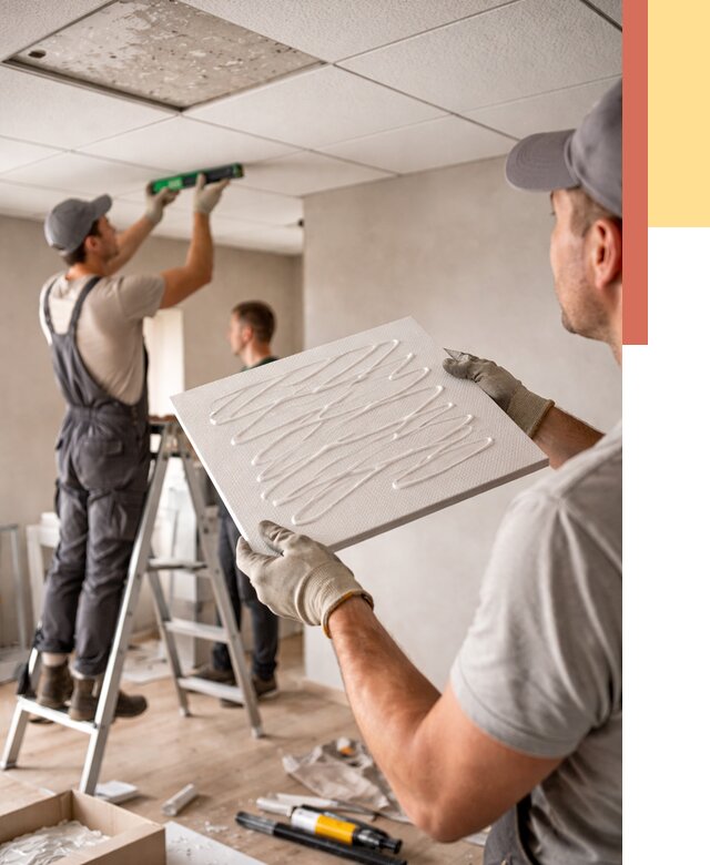 Монтаж потолочной плитки в Норильске от 4673 руб. — быстро и недорого | ОТДЕЛОЧНИК-Нрл