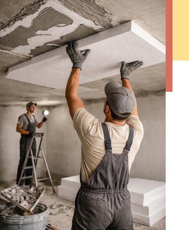 Утепление потолка пенопластом в Норильске от 4673 руб/м2 — недорого и быстро | ОТДЕЛОЧНИК-Нрл