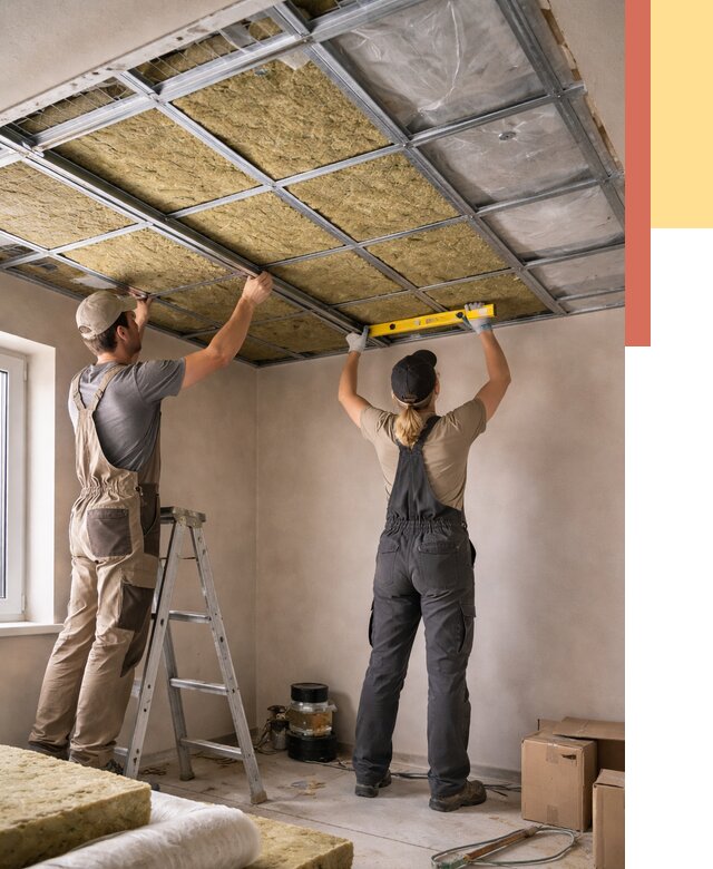 Шумоизоляция потолка в Норильске от 1298 руб. под ключ — услуги ОТДЕЛОЧНИК-Нрл